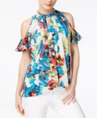 Rachel Rachel Roy Vanessa Floral-print Cold-shoulder Top, Only At Macy's