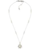 Carolee Silver-tone Crystal And Imitation Pearl Pendant Necklace