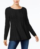 Charter Club Cable-knit Trapeze Sweater, Created For Macy's