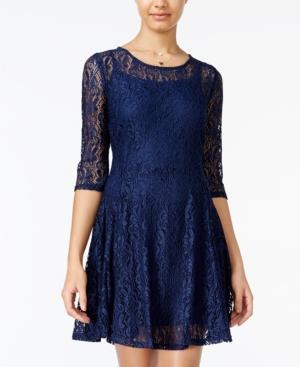 Fishbowl Juniors' Lace Illusion A-line Dress