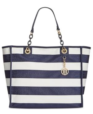 Tommy Hilfiger Adriana Ribbon Rugby Stripe Tote