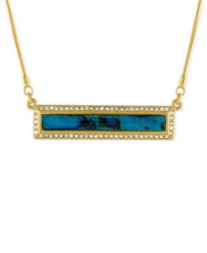Rachel Rachel Roy Gold-tone Abalone-look Pave Bar Necklace