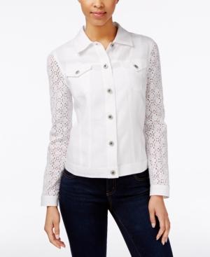 Charter Club Eyelet-sleeve Button-front Jacket, Only At Macy's