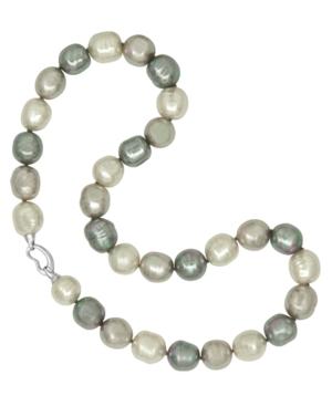 Majorica Sterling Silver Necklace, Organic Man-made Pearl