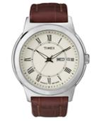 Timex Watch, Men's Brown Croc-embossed Leather Strap T2e581um