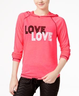 Material Girl Active Cutout-back Graphic Hoodie, Only At Macy's