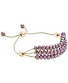 Charter Club Gold-tone Purple Bead Three-row Slider Bracelet, Only At Macy's