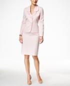 Le Suit Ruffled Sateen Skirt Suit