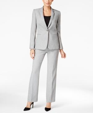Tahari Asl One-button Twill Pantsuit
