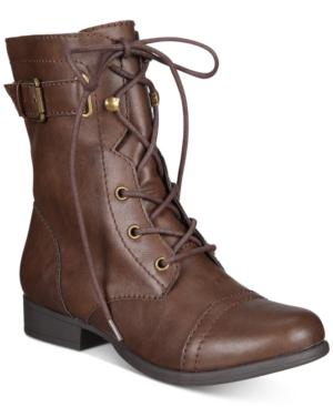 American Rag Fionn Lace-up Combat Boots, Created For Macy's Women's Shoes