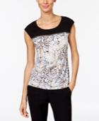 Calvin Klein Floral-print Zipper Top