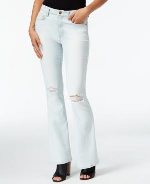 Rachel Rachel Roy Ripped Flared Brinkly Wash Jeans