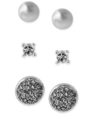 Kenneth Cole New York Silver-tone Trio Stud Earring