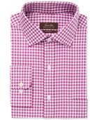 Tasso Elba Men's Classic/regular Fit Herringbone Gingham Dress Shirt, Only At Macy's