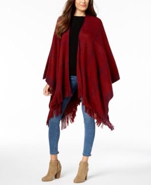 Vince Camuto Feels Like Check Fringe Poncho