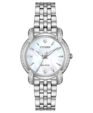 Citizen Eco-drive Women's Jolie Diamond-accent Stainless Steel Bracelet Watch 30mm