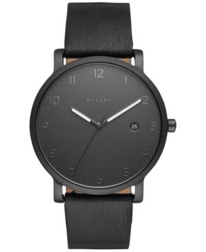 Skagen Hagen Black Leather Strap Watch 40mm Skw6308