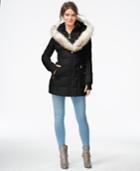 Betsey Johnson Faux-fur-hood Quilted Puffer Coat