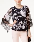 Alfani Lace-trim Blouson Top, Only At Macy's