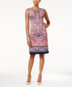 Jm Collection Split-neck Sheath Dress, Created For Macy's