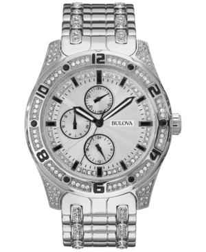 Bulova Men's Crystal Stainless Steel Bracelet Watch 43mm 96c106