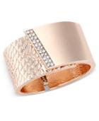 Inc International Concepts Rose Gold-tone Pave Textured Hinged Bracelet, Only At Macy's