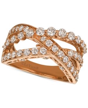 Le Vian Strawberry & Nude Diamond Crisscross Ring (1-1/3 Ct. T.w.) In 14k Rose Gold