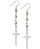 Lucky Brand Two-tone Cross Linear Drop Earrings