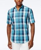 Alfani Black Men's Plaid Short-sleeve Shirt, Only At Macy's