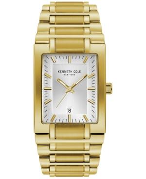 Kenneth Cole New York Men's Gold-tone Stainless Steel Tank Bracelet Watch 40mm