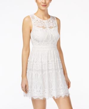 As U Wish Juniors' Illusion Lace Dress