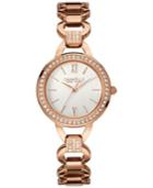Caravelle New York By Bulova Women's Crystal Accent Rose Gold-tone Stainless Steel Bracelet Watch 28mm 44l163