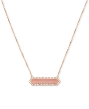 Vera Bradley Rose Gold-tone Pink Stone And Crystal Pendant Necklace