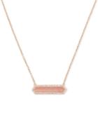 Vera Bradley Rose Gold-tone Pink Stone And Crystal Pendant Necklace