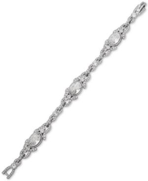 Jenny Packham Silver-tone Stone & Crystal Link Bracelet