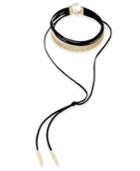 Inc International Concepts Gold-tone And Faux Suede Lariat And Choker Necklace, Only At Macy's