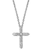 Trumiracle Diamond Cross Pendant Necklace In 10k White Gold (1/4 Ct. T.w.)