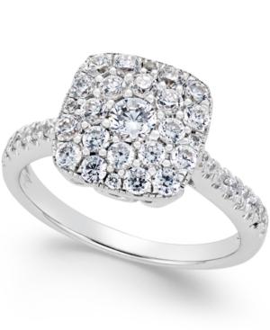 Diamond Cluster Ring (1-1/5 Ct. T.w.) In 14k White Gold