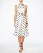 Jessica Howard Petite Belted Polka-dot Fit & Flare Dress