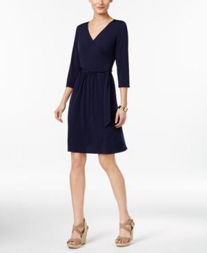 Ny Collection Petite Solid Wrap Dress