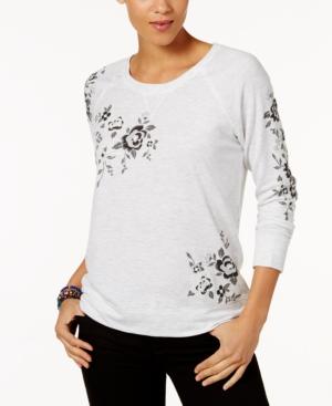 Style & Co Puff-print Sweatshirt, Created For Macy's