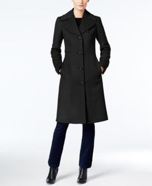 Anne Klein Wool-cashmere Blend Notch-collar Walker Coat
