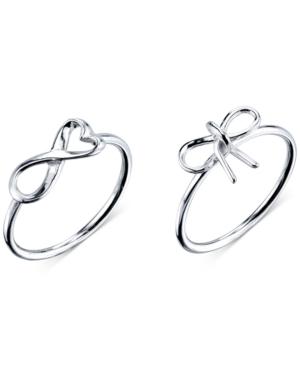 Unwritten Infinity And Bow Ring Set In Sterling Silver