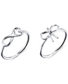Unwritten Infinity And Bow Ring Set In Sterling Silver