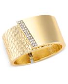 Inc International Concepts Gold-tone Pave Textured Hinged Bracelet, Only At Macy's