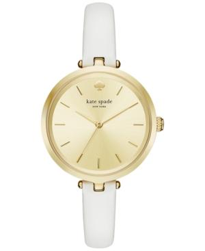 Kate Spade New York Women's Holland White Leather Strap Watch 34mm Ksw1117