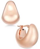 Puff Hoop Earrings In 14k Rose Gold