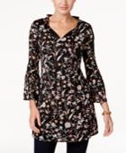 Style & Co Floral-print Peasant Tunic, Only At Macy's