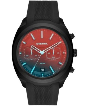 Diesel Men's Chronograph Tumbler Black Silicone Strap Watch 48mm
