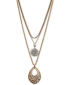 Lucky Brand Two-tone Layered Pendant Necklace, 16-1/2 + 2 Extender
